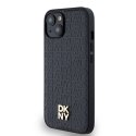 DKNY DKHMP14SPSHRPSK iPhone 14 / 15 / 13 czarny/black hardcase Leather Monogram Pattern Metal Logo MagSafe