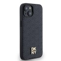 DKNY DKHMP14SPSHRPSK iPhone 14 / 15 / 13 czarny/black hardcase Leather Monogram Pattern Metal Logo MagSafe