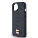 DKNY DKHMP14SPSHRPSK iPhone 14 / 15 / 13 czarny/black hardcase Leather Monogram Pattern Metal Logo MagSafe