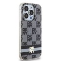 DKNY DKHMP15XHCPTSK iPhone 15 Pro Max 6.7" czarny/black hardcase IML Checkered Mono Pattern & Printed Stripes MagSafe