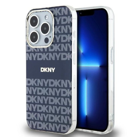 DKNY DKHMP15XHRHSEB iPhone 15 Pro Max 6.7" niebieski/blue hardcase IML Mono & Stripe MagSafe