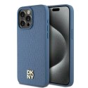 DKNY DKHMP15XPSHRPSB iPhone 15 Pro Max 6.7" niebieski/blue hardcase Leather Monogram Pattern Metal Logo MagSafe