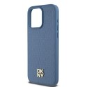 DKNY DKHMP15XPSHRPSB iPhone 15 Pro Max 6.7" niebieski/blue hardcase Leather Monogram Pattern Metal Logo MagSafe