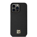 DKNY DKHMP15XPSHRPSK iPhone 15 Pro Max 6.7" czarny/black hardcase Leather Monogram Pattern Metal Logo MagSafe