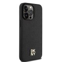 DKNY DKHMP15XPSHRPSK iPhone 15 Pro Max 6.7" czarny/black hardcase Leather Monogram Pattern Metal Logo MagSafe