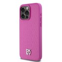 DKNY DKHMP15XPSHRPSP iPhone 15 Pro Max 6.7" różowy/pink hardcase Leather Monogram Pattern Metal Logo MagSafe