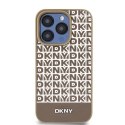 DKNY DKHMP15XPSOSPW iPhone 15 Pro Max 6.7" brązowy/brown hardcase Leather Printed Pattern Metal Logo MagSafe