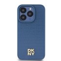 DKNY DKHMP15LPSHRPSB iPhone 15 Pro 6.1" niebieski/blue hardcase Leather Monogram Pattern Metal Logo MagSafe