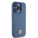 DKNY DKHMP15LPSHRPSB iPhone 15 Pro 6.1" niebieski/blue hardcase Leather Monogram Pattern Metal Logo MagSafe