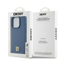 DKNY DKHMP15LPSHRPSB iPhone 15 Pro 6.1" niebieski/blue hardcase Leather Monogram Pattern Metal Logo MagSafe