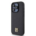 DKNY DKHMP15LPSHRPSK iPhone 15 Pro 6.1" czarny/black hardcase Leather Pattern Monogram Metal Logo MagSafe