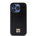 DKNY DKHMP15LPSHRPSK iPhone 15 Pro 6.1" czarny/black hardcase Leather Pattern Monogram Metal Logo MagSafe