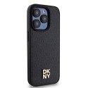 DKNY DKHMP15LPSHRPSK iPhone 15 Pro 6.1" czarny/black hardcase Leather Pattern Monogram Metal Logo MagSafe