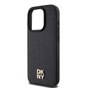 DKNY DKHMP15LPSHRPSK iPhone 15 Pro 6.1" czarny/black hardcase Leather Pattern Monogram Metal Logo MagSafe