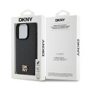 DKNY DKHMP15LPSHRPSK iPhone 15 Pro 6.1" czarny/black hardcase Leather Pattern Monogram Metal Logo MagSafe