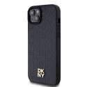 DKNY DKHMP15SPSHRPSK iPhone 15 / 14 / 13 6.1" czarny/black hardcase Leather Pattern Metal Logo MagSafe