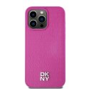 DKNY DKHMP15SPSHRPSP iPhone 15 / 14 / 13 6.1" różowy/pink hardcase Leather Pattern Metal Logo MagSafe