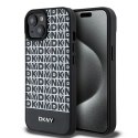 DKNY DKHMP15SPSOSPK iPhone 15 / 14 / 13 6.1" czarny/black hardcase Leather Printed Pattern Metal Logo MagSafe