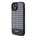 DKNY DKHMP15SPSOSPK iPhone 15 / 14 / 13 6.1" czarny/black hardcase Leather Printed Pattern Metal Logo MagSafe