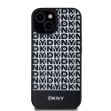 DKNY DKHMP15SPSOSPK iPhone 15 / 14 / 13 6.1" czarny/black hardcase Leather Printed Pattern Metal Logo MagSafe