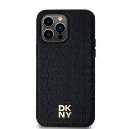 DKNY DKHMS24LPSHRPSK S24 Ultra S928 czarny/black hardcase Leather Pattern Metal Logo MagSafe