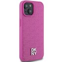 DKNY DKHMP15SPSHRPSP iPhone 15 / 14 / 13 6.1" różowy/pink hardcase Leather Pattern Metal Logo MagSafe