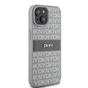 DKNY nakładka do iPhone 15 6,1" DKHCP15SPRTHSLE beżowa HC PU repeat texture pattern w tonal stripe