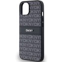 DKNY nakładka do iPhone 15 6,1" DKHCP15SPRTHSLK czarna HC PU repeat texture pattern w tonal stripe