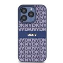 DKNY nakładka do iPhone 15 Pro 6,1" DKHCP15LPRTHSLB niebieska HC PU repeat texture pattern w tonal stripe