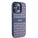 DKNY nakładka do iPhone 15 Pro 6,1" DKHCP15LPRTHSLB niebieska HC PU repeat texture pattern w tonal stripe