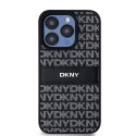 DKNY nakładka do iPhone 15 Pro 6,1" DKHCP15LPRTHSLK czarna HC PU repeat texture pattern w tonal stripe