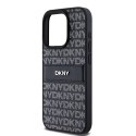 DKNY nakładka do iPhone 15 Pro 6,1" DKHCP15LPRTHSLK czarna HC PU repeat texture pattern w tonal stripe