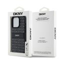 DKNY nakładka do iPhone 15 Pro 6,1" DKHCP15LPRTHSLK czarna HC PU repeat texture pattern w tonal stripe