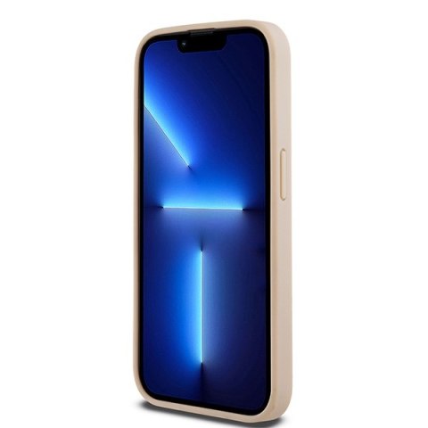 DKNY nakładka do iPhone 15 Pro 6,1" DKHCP15LPRTHSLP różowa HC PU repeat texture pattern w tonal stripe