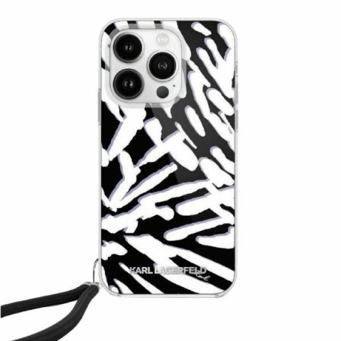 Karl Lagerfeld KLHCP15XHZBPKCCK iPhone 15 Pro Max 6.7" czarny/black hardcase IML Zebra Pattern & Cord