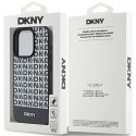 DKNY nakładka do iPhone 15 Pro Max 6,7" DKHMP15XPSOSPK czarna HC PU checkered pattern w printed stripes