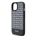 DKNY nakładka do iPhone 15 6,1" DKHMP15SPSOSPK czarna HC Magsafe pu repeat pattern w bottom stripe