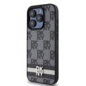 DKNY nakładka do iPhone 15 Pro 6,1" DKHCP15LPCPTSSK czarna HC PU checkered pattern w printed stripes