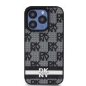 DKNY nakładka do iPhone 15 Pro 6,1" DKHCP15LPCPTSSK czarna HC PU checkered pattern w printed stripes