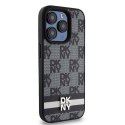 DKNY nakładka do iPhone 15 Pro 6,1" DKHCP15LPCPTSSK czarna HC PU checkered pattern w printed stripes