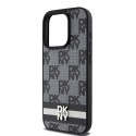 DKNY nakładka do iPhone 15 Pro 6,1" DKHCP15LPCPTSSK czarna HC PU checkered pattern w printed stripes