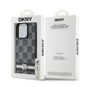 DKNY nakładka do iPhone 15 Pro 6,1" DKHCP15LPCPTSSK czarna HC PU checkered pattern w printed stripes