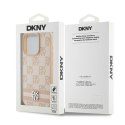 DKNY nakładka do iPhone 15 Pro 6,1" DKHCP15LPCPTSSP różowa HC PU checkered pattern w printed stripes