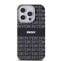 DKNY nakładka do iPhone 15 Pro 6,1" DKHMP15LHRHSEK czarna HC Magsafe pc tpu repeat texture pattern w stripe