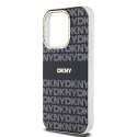 DKNY nakładka do iPhone 15 Pro 6,1" DKHMP15LHRHSEK czarna HC Magsafe pc tpu repeat texture pattern w stripe