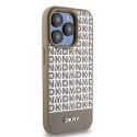 DKNY nakładka do iPhone 15 Pro Max 6,7" DKHMP15XPSOSPW czarna HC Magsafe pu repeat pattern w bottom stripe