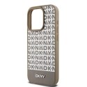 DKNY nakładka do iPhone 15 Pro Max 6,7" DKHMP15XPSOSPW czarna HC Magsafe pu repeat pattern w bottom stripe