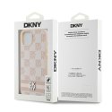 DKNY DKHCP15MPCPTSSP iPhone 15 Plus / 14 Plus 6.7" różowy/pink hardcase Leather Checkered Mono Pattern & Printed Stripes