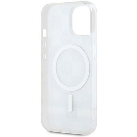 DKNY DKHMP14SHCPTSE iPhone 14 / 15 / 13 6.1" beżowy/beige hardcase IML Checkered Mono Pattern & Printed Stripes MagSafe