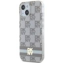 DKNY DKHMP15MHCPTSE iPhone 15 Plus / 14 Plus 6.7" beżowy/beige hardcase IML Checkered Mono Pattern & Printed Stripes MagSafe